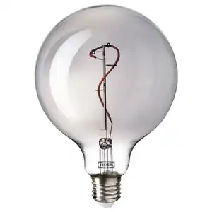 MOLNART LED-Leuchtmittel E27 140 lm, rund Klarglas grau, 125 mm