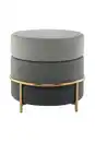 Bild 1 von HOCKER Hocker mit Samt-Bezug in Grau, Grau, Goldfarben