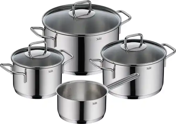 Bild 1 von Kochtopfset Silit Extra Cook Edelstahlfarben, 7-teilig, Edelstahlfarben