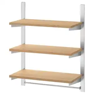 KUNGSFORS Aufhängeschiene, Böden + Stange, Edelstahl/Bambus