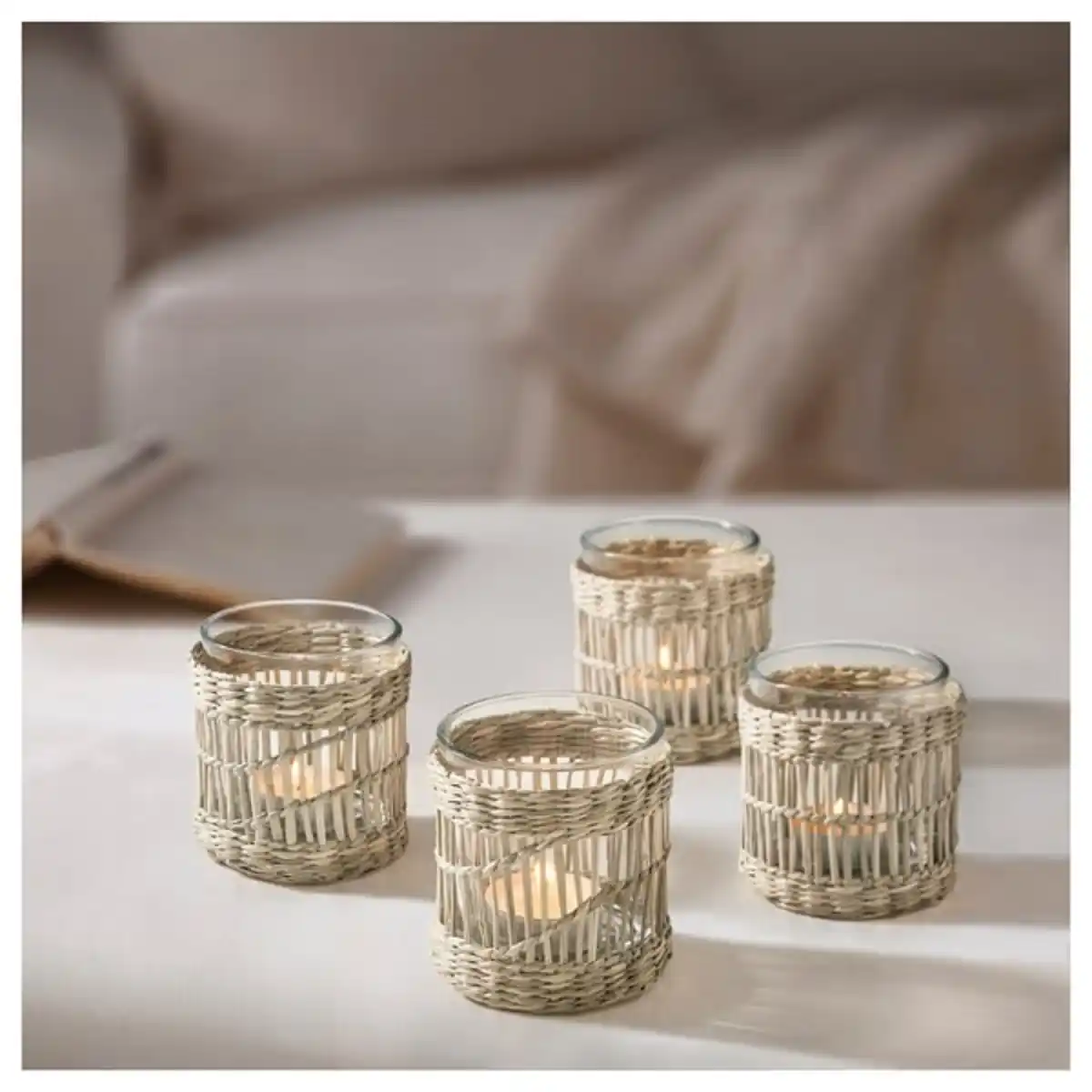 Bild 4 von SLIPPRIG Teelichthalter, Handarbeit Riedgras