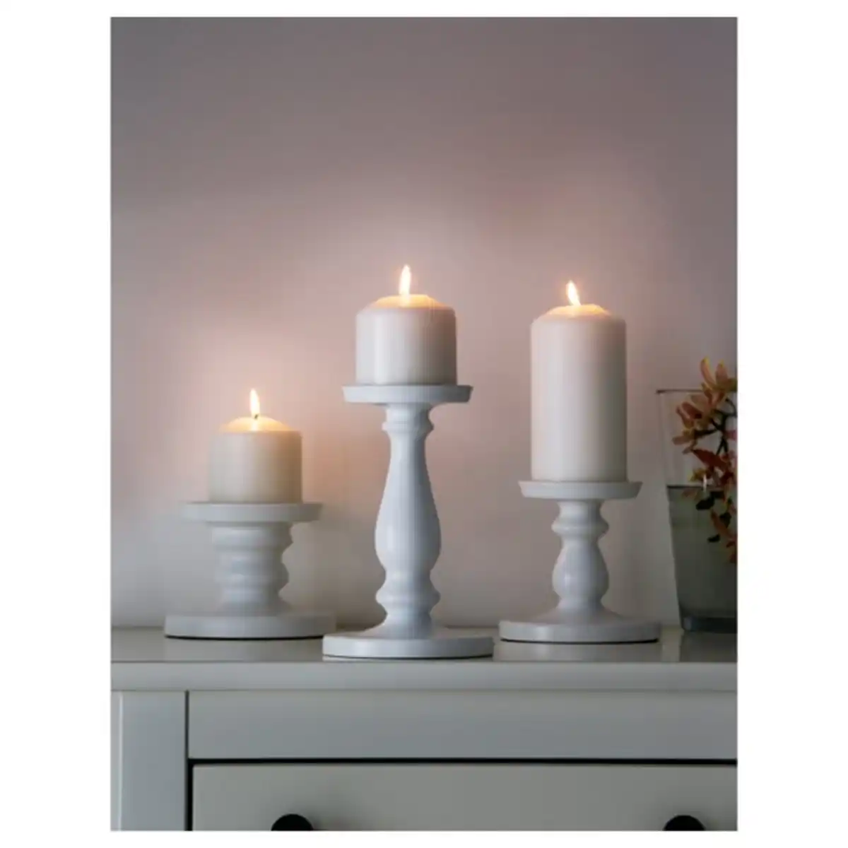 Bild 2 von ERSÄTTA Blockkerzenhalter, weiß, 21 cm