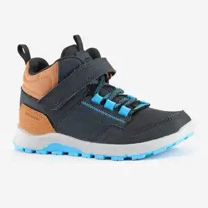 QUECHUA Wanderschuhe Kinder Grösse 28–34 halbhoch Klettverschluss - NH500 grau