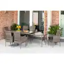 Bild 1 von Gardenson Gartengarnitur, Braun, Glas, 13-teilig, Füllung: Schaumstoff, Tisch ausziehbar, Gartenmöbel, Gartenmöbel-Sets