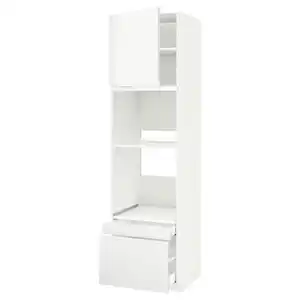 METOD / MAXIMERA Hs f Ofen/Kombiof m Tür/2 Schubl, weiß/Voxtorp matt weiß, 60x60x220 cm