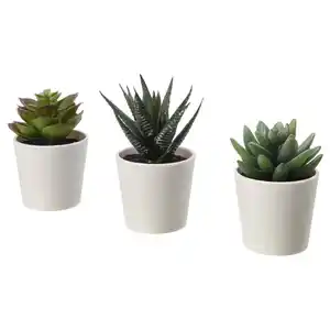 FEJKA Topfpflanze, künstlich/mit Topf, drinnen/draußen Sukkulente, 6 cm 3 Stück