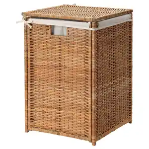 BRANÄS Wäschekorb, gefüttert, Rattan, 80 l