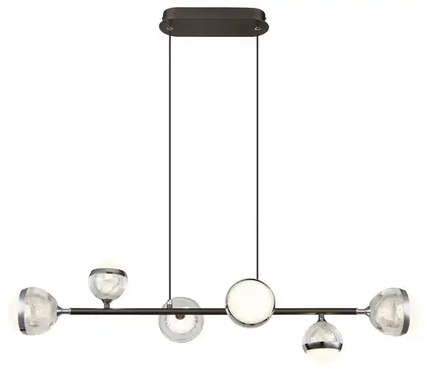 Bild 1 von LED-Hängeleuchte Untsy Chrom-/Titanfarben max.42 Watt, Chromfarben, Klar, Titanfarben