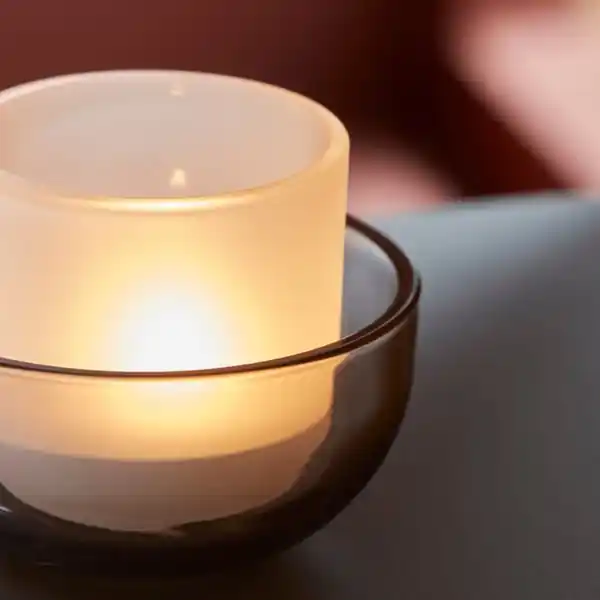 Bild 4 von TALLTITA Teelichthalter 2er-Set, grau/Frostglas