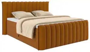 Boxspringbett Lina Rostfarben ca. 200x200cm, Rostfarben