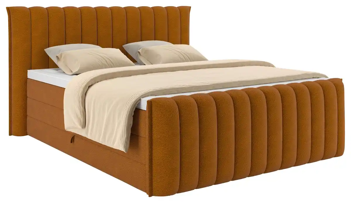 Bild 1 von Boxspringbett Lina Rostfarben ca. 200x200cm, Rostfarben