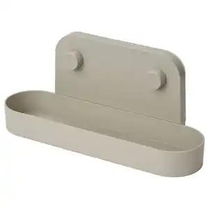 ÖBONÄS Wandregal mit Saugnapf, graubeige, 28 cm