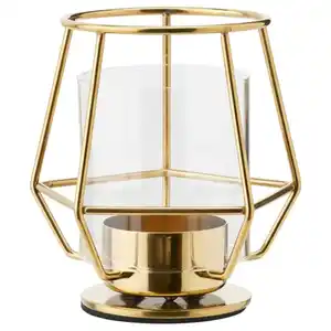 PÄRLBAND Teelichthalter, goldfarben, 10 cm