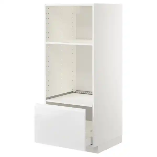 Bild 1 von METOD / MAXIMERA HS f Ofen/Mikro mit Schubl, weiß/Voxtorp Hochglanz/weiß, 60x60x140 cm