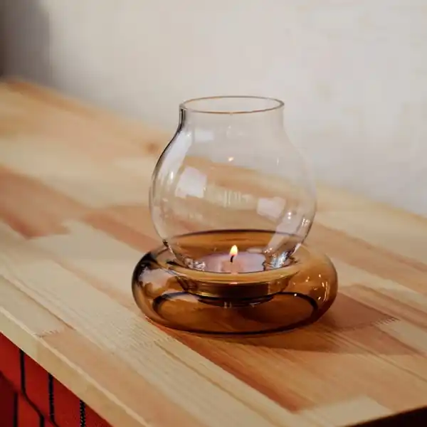 Bild 2 von OMMJÄNGE Teelichthalter, Glas, 12 cm