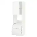 Bild 1 von METOD / MAXIMERA Hochschrank f Backofen+Tür/2Schubl, weiß/Voxtorp matt weiß, 60x60x200 cm