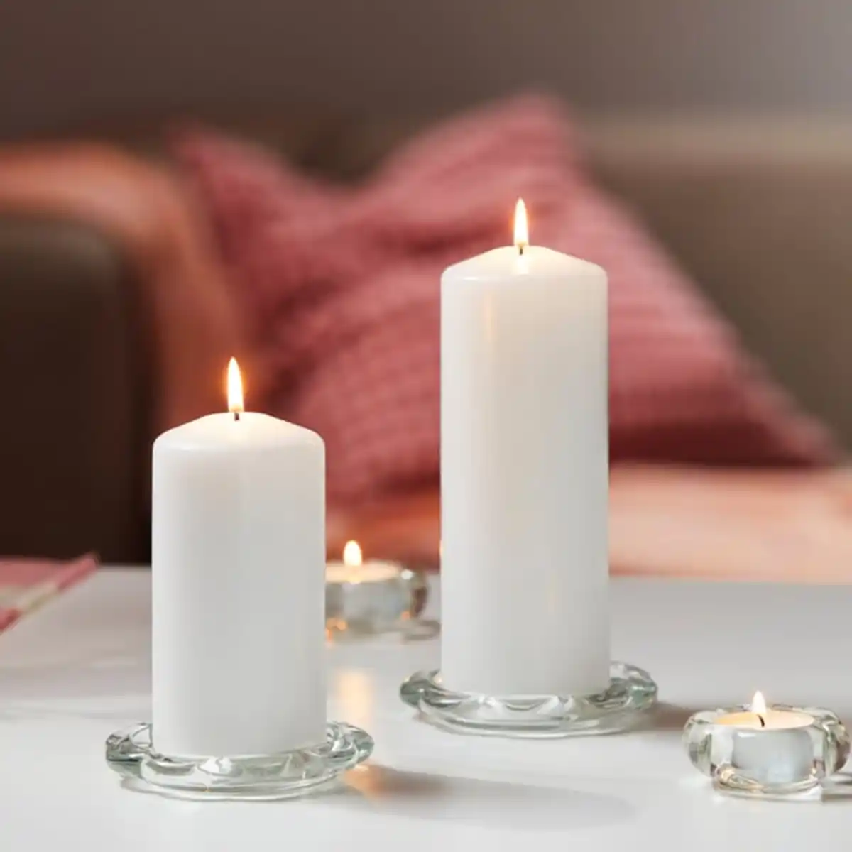 Bild 3 von BLADFÅGEL Teelichthalter, Klarglas, 3 cm