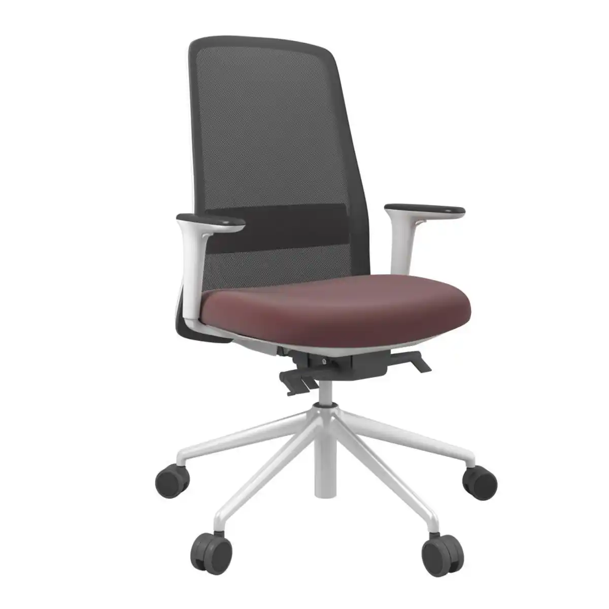 Bild 1 von Xxxl Drehstuhl, Schwarz, Weiß, Weinrot, Metall, Kunststoff, Textil, Drehkreuz, 70x103-115x70 cm, Stoffauswahl, Sitzfläche 360° drehbar, Arbeitszimmer, Bürostühle, Drehstühle