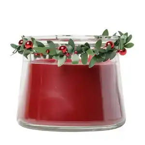 Duftkerze im Glas + Ilex Deko