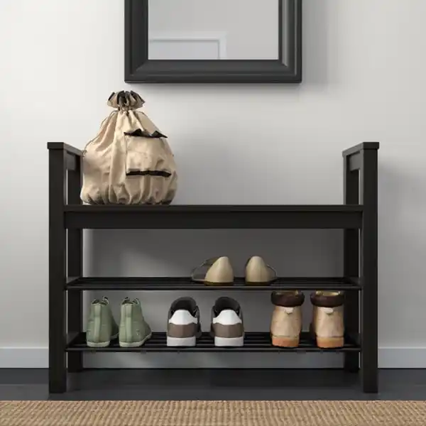 Bild 3 von HEMNES Bank mit Schuhablage, schwarzbraun, 85x32x65 cm