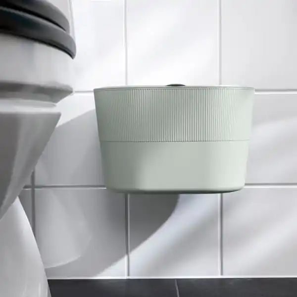 Bild 3 von KINNASJÖ Abfalleimer, mit Deckel selbstklebend/grün, 4 l