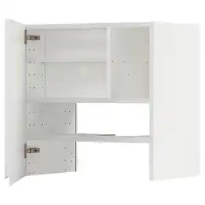 METOD Wandschrank f Dunstabzug/Boden/Tür, weiß/Voxtorp matt weiß, 60x60 cm