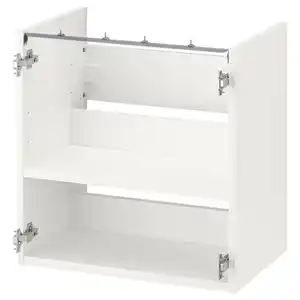ENHET Waschbeckenschrank mit Boden, weiß, 60x40x60 cm