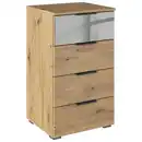 Bild 1 von Rauch Möbel Kommode, Eiche Artisan, Metall, 4 Schubladen, 47x81x42 cm, Blauer Engel, Goldenes M, Made in Germany, Garderobe, Garderoben Kommoden