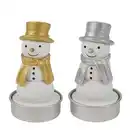 Bild 1 von Teelicht Schneemann,gold/silb.