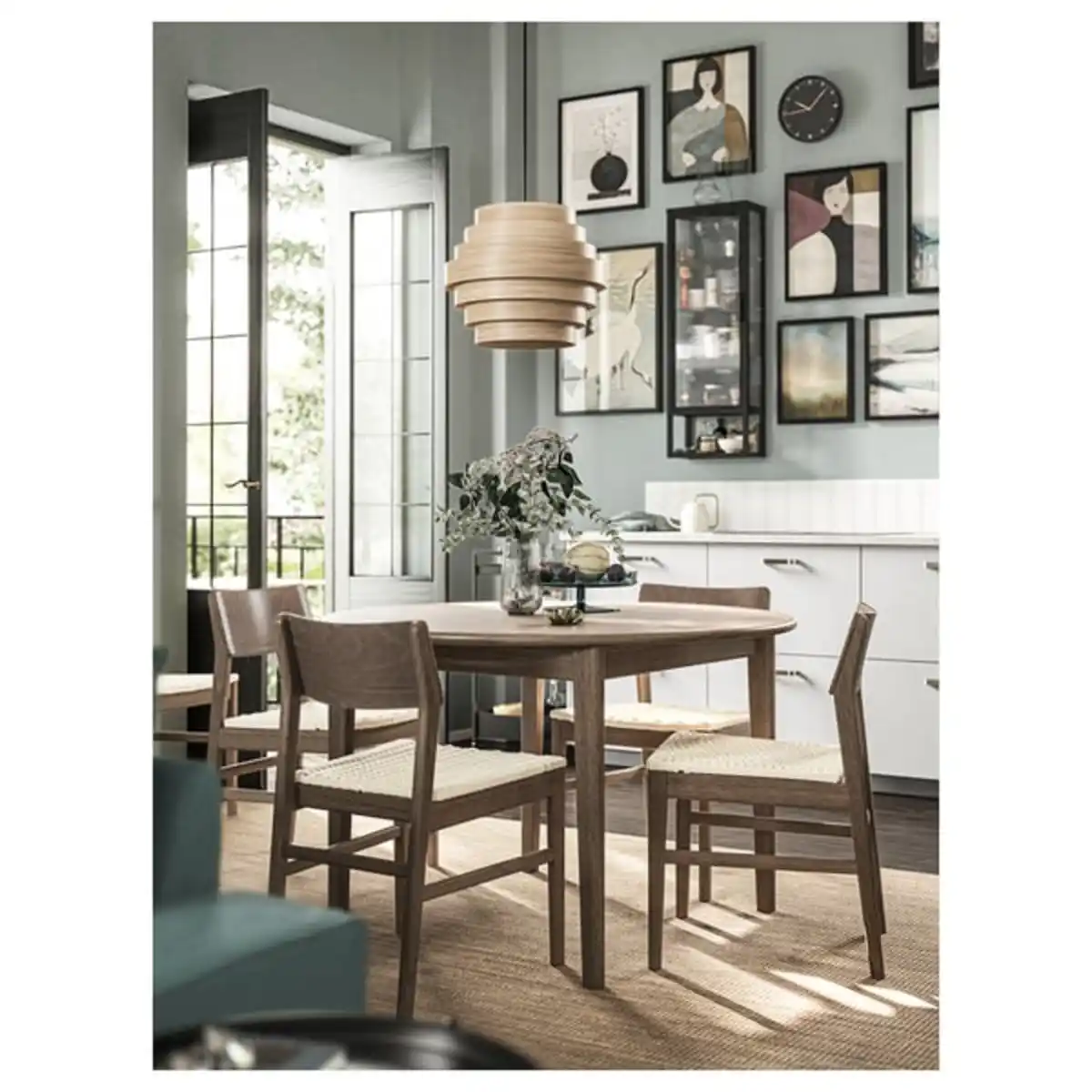 Bild 2 von DYKARKLOCKA Hängeleuchtenschirm, Eichenfurnier weiß lasiert, 40 cm