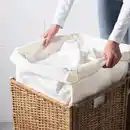 Bild 2 von BRANÄS Wäschekorb, gefüttert, Rattan, 80 l