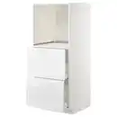 Bild 1 von METOD / MAXIMERA Hochschrank m 2 Schubl. für Ofen, weiß/Voxtorp Hochglanz/weiß, 60x60x140 cm