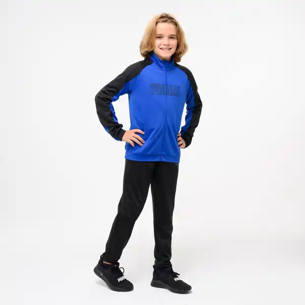 Bild 1 von PUMA Trainingsanzug Kinder Polyester - blau/schwarz