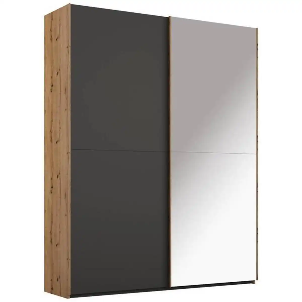 Bild 1 von Stylife Schwebetürenschrank, Graphit, Eiche, Holzwerkstoff, 4 Fächer, 151x223x68 cm, Blauer Engel, Goldenes M, Made in Germany, Typenauswahl, Beimöbel erhältlich, umfangreiches Zubehör in versch