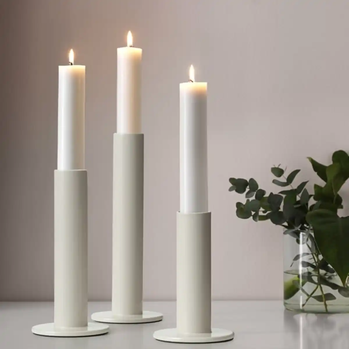 Bild 2 von TUVKORNELL Kerzenhalter 3 St., elfenbeinweiß