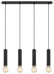 Hängeleuchte Marion in Schwarz max. 60 Watt, Schwarz, Nickelfarben
