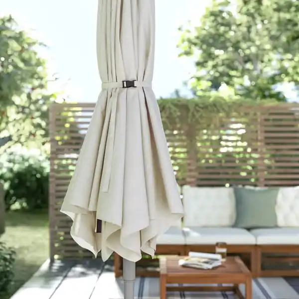 Bild 3 von JOGGESÖ / IGGÖN Sonnenschirm mit Ständer, neigbar helles Graubeige/dunkelgrau, 300 cm