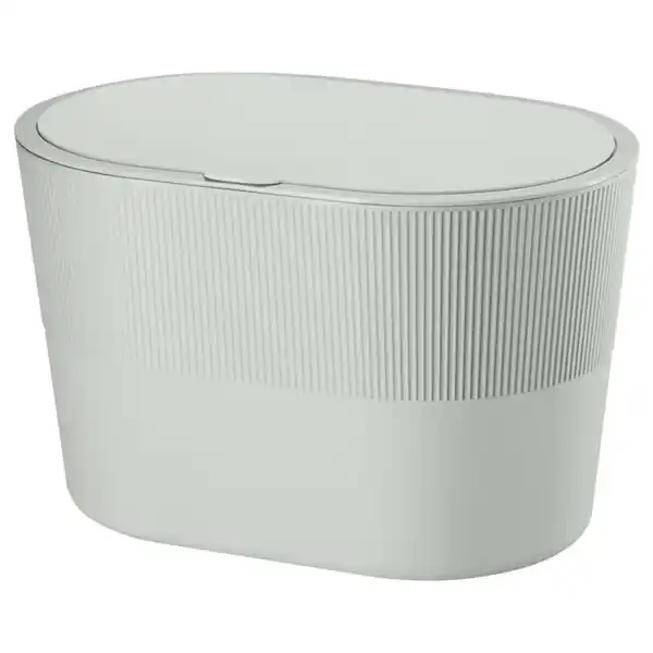 Bild 1 von KINNASJÖ Abfalleimer, mit Deckel selbstklebend/grün, 4 l