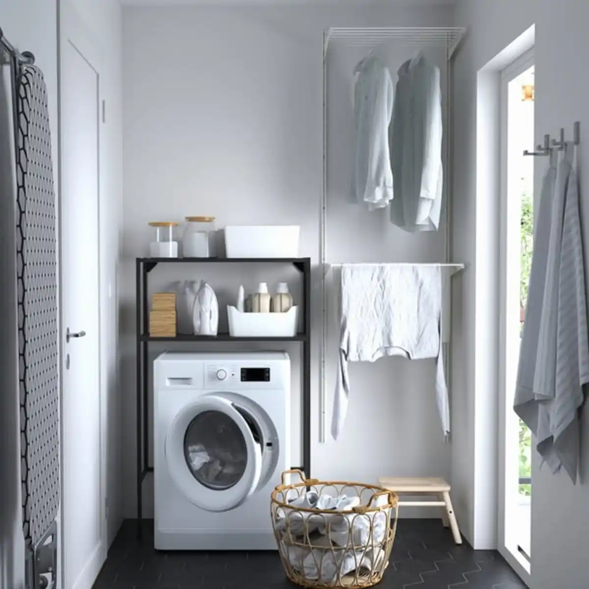 Bild 2 von ENHET Regalrahmen für Waschmaschine, anthrazit, 80x30x129 cm