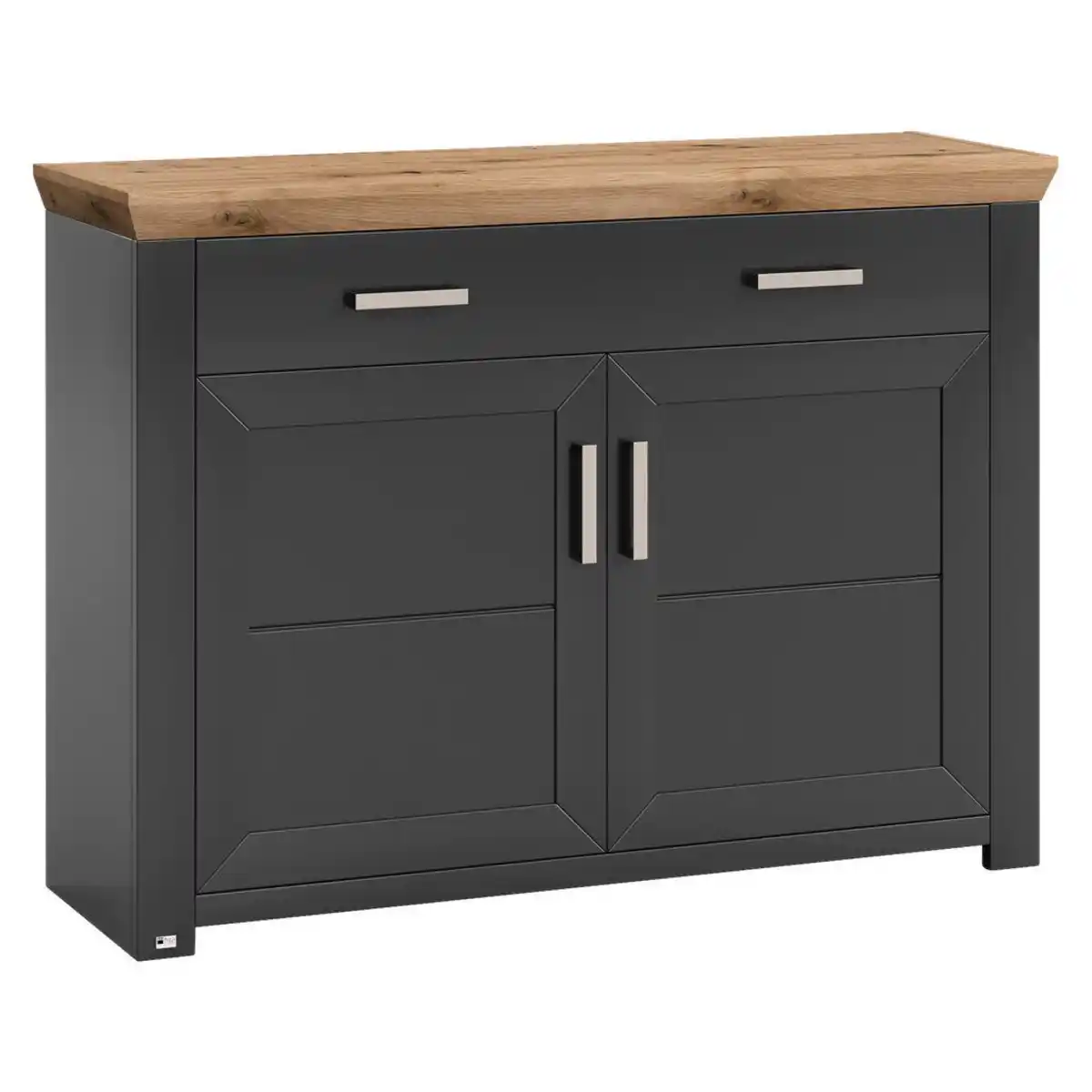 Bild 1 von SetOne by Musterring Sideboard, Graphit, Eiche Artisan, Metall, 2 Fächer, 2 Schubladen, 129.3x94.6x44.2 cm, Beimöbel erhältlich, Wohnzimmer, Kommoden & Sideboards, Sideboards