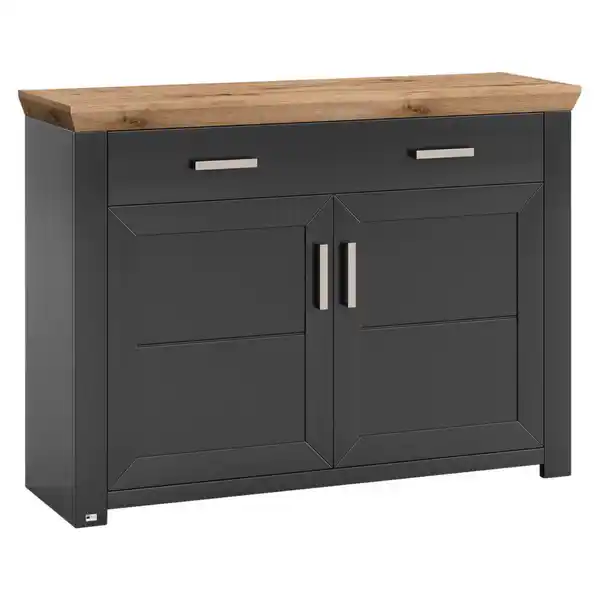 Bild 1 von SetOne by Musterring Sideboard, Graphit, Eiche Artisan, Metall, 2 Fächer, 2 Schubladen, 129.3x94.6x44.2 cm, Beimöbel erhältlich, Wohnzimmer, Kommoden & Sideboards, Sideboards