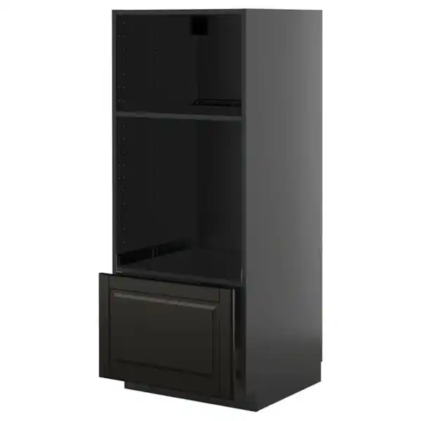 Bild 1 von METOD / KNIVSHULT HS f Ofen/Mikro mit Schubl, schwarzgrau/Bodbyn schwarz, 60x60x140 cm