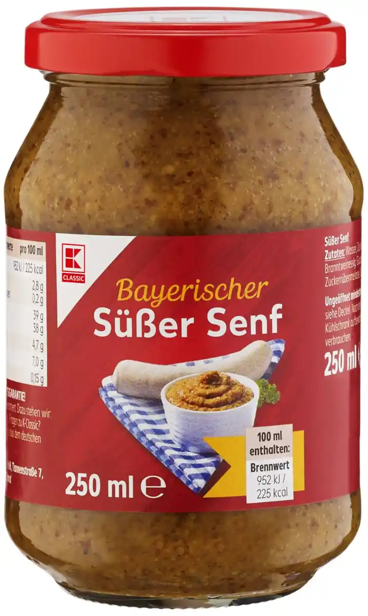 Bild 1 von K-CLASSIC Bayer. Süßer Senf, 250-ml-Glas