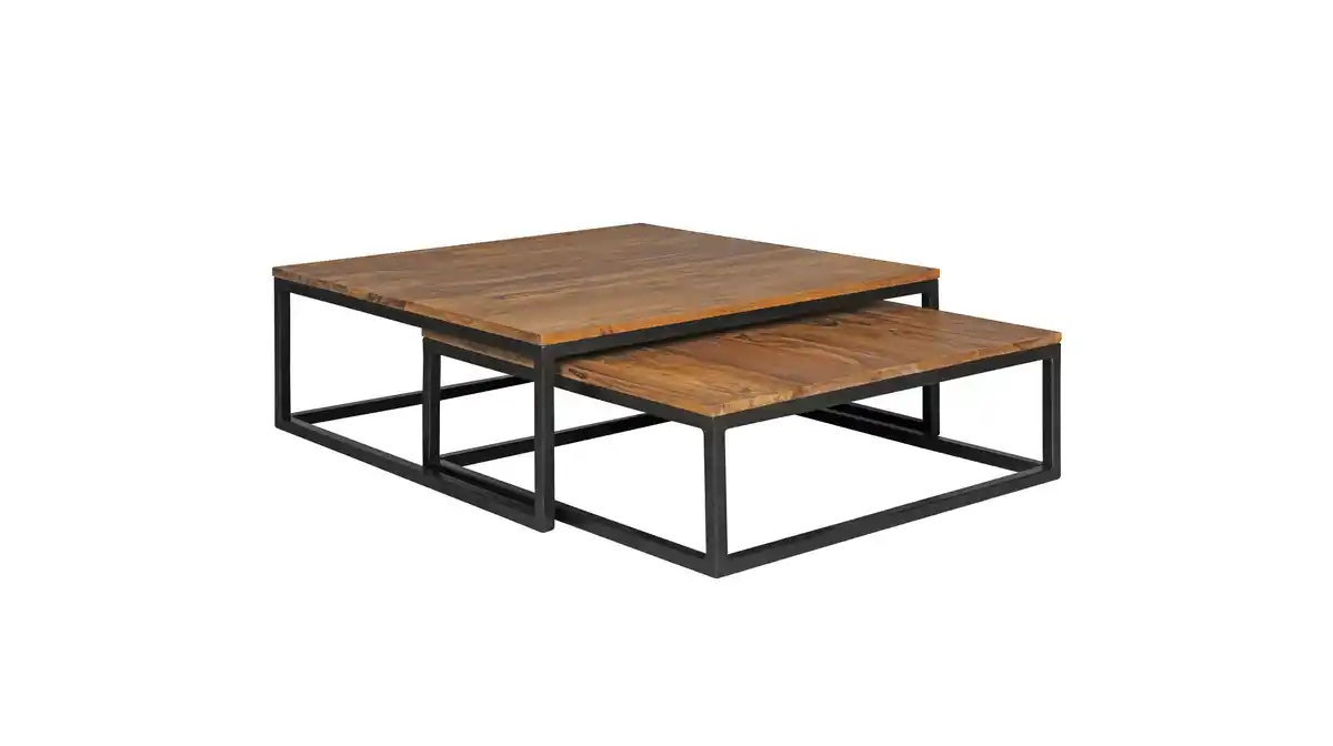 Bild 1 von Couchtisch 2er-Set Sheesham massiv gebeizt 75 x 75 cm - ALVA