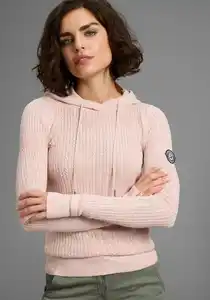 KangaROOS Kapuzenpullover im feinen Zopf-Strick-Design