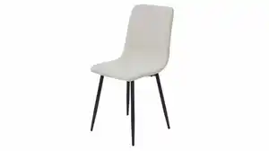 Polsterstuhl beige Metallgestell Microfaser Cordoptik - LEIPZIG