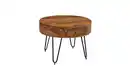 Bild 1 von Couchtisch rund mit Schublade Sheesham massiv gebeizt 60 cm - THORE
