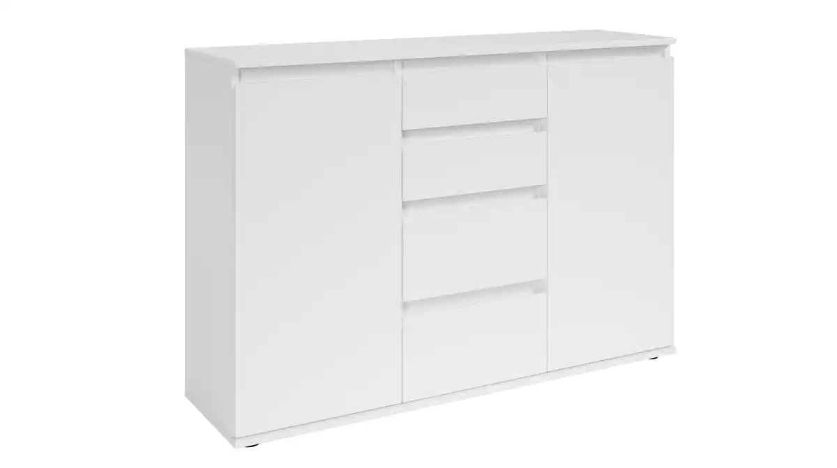 Bild 1 von Kommode mit 4 Schubladen weiß 119 x 35 cm - 2-türig - BRESTA