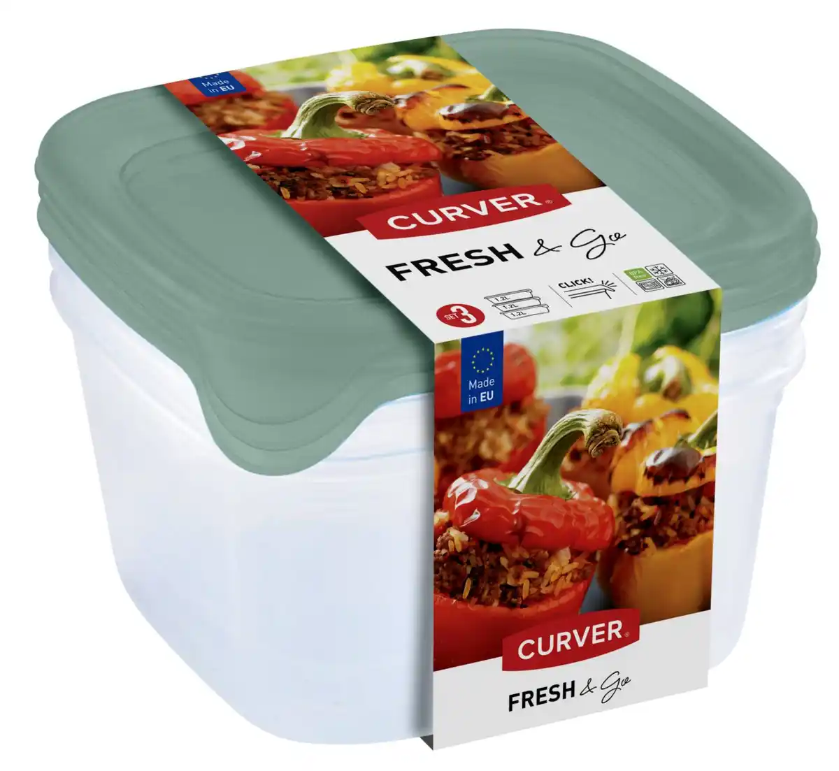 Bild 1 von CURVER Frischhaltedosen »Fresh & Go« quadratisch, 3-teilig