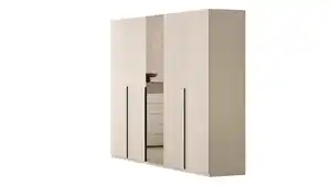 Kleiderschrank mit Spiegel 230 cm beige - 5-türig - FAVORITA